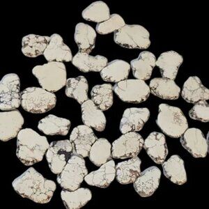 Howlite Stone Flat Beads Sliced Natural Raw Edge Natural Stone Crafts‎ Beading